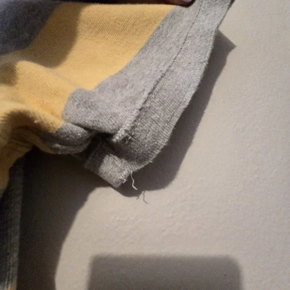 Vtg 90s Y2K American Eagle Polo Shirt Mens XL Yellow Stripes Patch Preppy Grunge - Picture 4 of 14